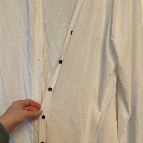 White Button-Down Cardigan - Picture 3 of 3